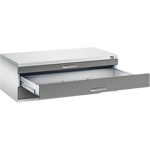 4068192047643 - Zeichnungsschrank DIN A1 3 Schubladen Höhe 420 mm lichtgrau   vulkangrau C+P