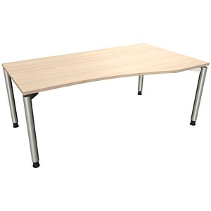 4260267323649 - fm fastline höhenverstellbarer Schreibtisch akazie Bogenform 4-Fuß-Gestell silber 1800 x 800 1000 cm 4260267323649 - fm fastline höhenverstellbarer Schreibtisch akazie Bogenform 4-Fuß-Gestell silber 1800 x 800 1000 cm