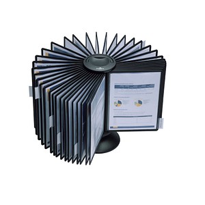 DURABLE Sichttafelsystem SHERPA® Display System carousel 40 563301 DIN A4 schwarz mit 40 St. Sichttafeln