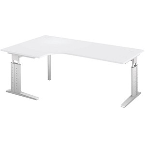 US82 höhenverstellbarer Schreibtisch grau L-Form US82 höhenverstellbarer Schreibtisch grau L-Form