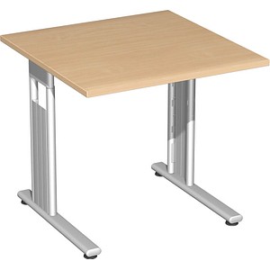 4038933411217 - Flex Schreibtisch buche quadratisch C-Fuß-Gestell silber 800 x 800 cm 4038933411217 - Flex Schreibtisch buche quadratisch C-Fuß-Gestell silber 800 x 800 cm