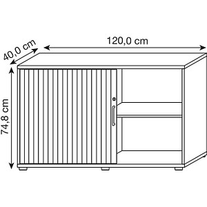 4032062185131 - Querrollladenschrank Breno 2 OH abschließbar stapelbar B 1200 x T 400 x H 748 mm Spanplatte graphit 4032062185131 - Querrollladenschrank Breno 2 OH abschließbar stapelbar B 1200 x T 400 x H 748 mm Spanplatte graphit
