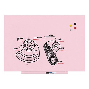 rocada Whiteboard Skinwhiteboard 75,0 x 115,0 cm rosa Stahl