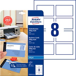 AVERY Zweckform Visitenkarten 85 x 54 mm weiß 200 St.
