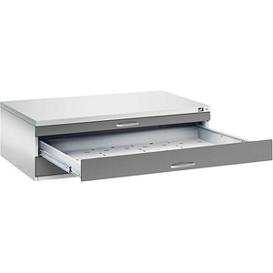CP 7200 Planschrank lichtgrau, stahlgrau 3 Schubladen 135,0 x 96,0 x 42,0 cm