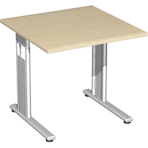 4038933411200 - Flex Schreibtisch ahorn quadratisch C-Fuß-Gestell silber 800 x 800 cm 4038933411200 - Flex Schreibtisch ahorn quadratisch C-Fuß-Gestell silber 800 x 800 cm