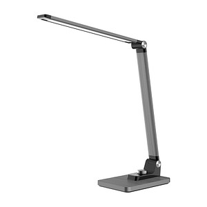 Hansa LED-Schreibtischlampe Breeze, grau metallic, mit Standfuß, dimmbar 7612176092418 Hansa