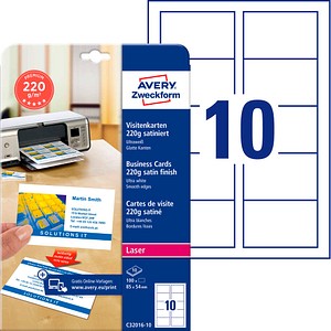 AVERY Zweckform Visitenkarten - Weiß - 100 Stück