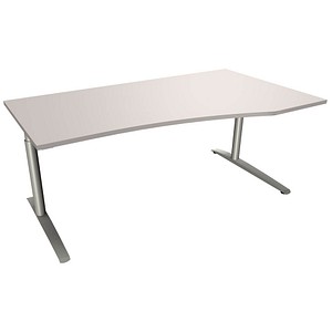 4260267321287 - fm fastline höhenverstellbarer Schreibtisch lichtgrau Bogenform C-Fuß-Gestell silber 1800 x 800 1000 cm 4260267321287 - fm fastline höhenverstellbarer Schreibtisch lichtgrau Bogenform C-Fuß-Gestell silber 1800 x 800 1000 cm