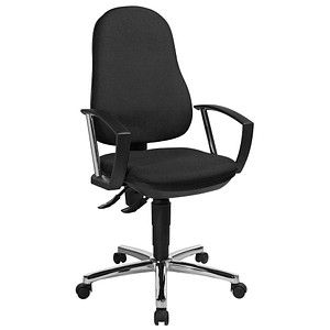 Topstar Bürostuhl Support® P Deluxe, 8179A G20 Stoff schwarz, Gestell chrom  >> büroshop24 | Schreibtischstühle