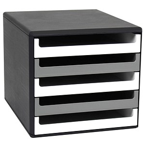 M&M Schubladenbox  weiß/grau 30057665, DIN A4 mit 5 Schubladen, 1 St.