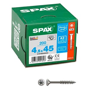 4003530091896 - Universalschrauben T20 Senkkopf Edelstahl A2 0197000450453 45 mm x 45 mm 4003530091896 200 Stück