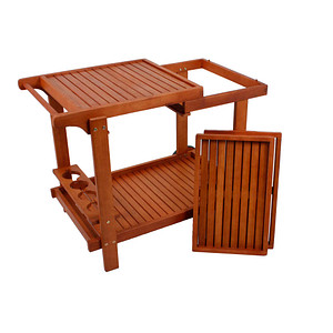 4041908092748 - Servierwagen GARDEN PLEASURE HAYWARD Rollwagen braun (holzfarben) Küchenaccessoires Eukalyptusholz 100x60 cm rollbar 4041908092748 - Servierwagen GARDEN PLEASURE HAYWARD Rollwagen braun (holzfarben) Küchenaccessoires Eukalyptusholz 100x60 cm rollbar