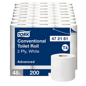 TORK Toilettenpapier T4 Advanced 2-lagig Recyclingpapier, 48 Rollen