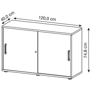 4032062140222 - Schiebetürenschrank TARA 2 Ordnerhöhen B 1200 x T 400 x H 748 mm abschließ- & stapelbar weiß 4032062140222 - Schiebetürenschrank TARA 2 Ordnerhöhen B 1200 x T 400 x H 748 mm abschließ- & stapelbar weiß