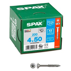 4003530091872 - Universalschraube Holzschraube Edelstahl A2 Teilgewinde Senkkopf T-STAR plus 4CUT-Spitze 4 x 50mm - 200 Stück