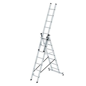 MUNK Multifunktionsleiter 11107 nivello, 3x 7 Stufen, silber, Aluminium 4031405111073 MUNK