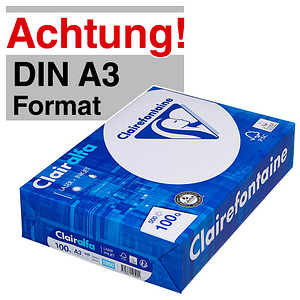 Clairefontaine Kopierpapier Clairalfa DIN A3 100 g/qm 500 Blatt Clairefontaine Kopierpapier Clairalfa DIN A3 100 g/qm 500 Blatt