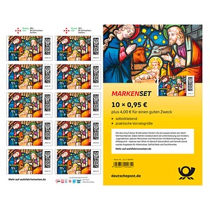 4050357024651 - Porto ab 2025 095 € Briefmarken + 040 € Kirchenfenster selbstklebend 10 St