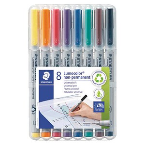 STAEDTLER Lumocolor Folienstifte-Set farbsortiert non-permanent, 8 St.