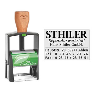 COLOP Textstempel, individualisierbar Green Line 2300 selbstfärbend schwarz ohne Logo