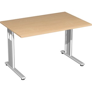 4038933411248 - Flex Schreibtisch buche rechteckig C-Fuß-Gestell silber 1200 x 800 cm 4038933411248 - Flex Schreibtisch buche rechteckig C-Fuß-Gestell silber 1200 x 800 cm