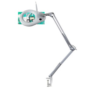 Unilux LED-Leuchtlupe ZOOM MAGNIFIC, weiß, Tischklemme 3595560027682 Unilux