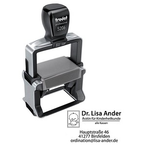 4044589409058 - Textstempel individualisierbar 5206 selbstfärbend schwarz mit Logo 1 St -  Nachträglich per Gutschein personalisieren