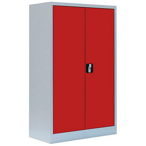4061815539396 - Stahlschrank 530294 feuerrot lichtgrau 800 x 383 x 1200 cm aufgebaut  4061815539396 LÜLLMANN