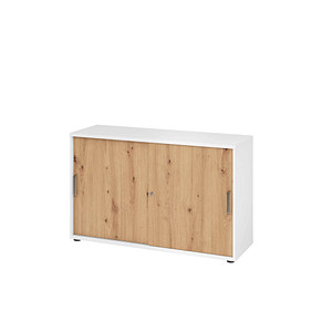 HAMMERBACHER Schiebetürenschrank 1752S, V1752S/W/R/SG asteiche, weiß 1 Fachboden 120,0 x 40,0 x 74,8 cm