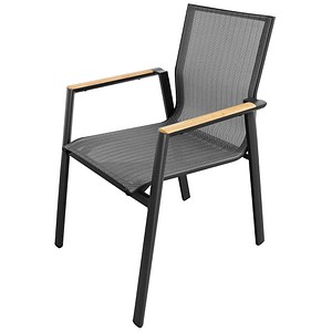 BEST Gartenstuhl mit Armlehnen Rhodos anthrazit, Metall, 1 St.