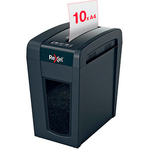 Rexel Secure X10-SL Aktenvernichter mit Partikelschnitt P-4, 4 x 40 mm, bis 10 Blatt, schwarz
