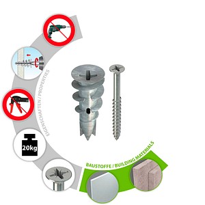 4049563001358 - TOX Gipskarton-Dübel GD37-4 mit Schraube 45x50 6810104 (Inhalt 50 Stück)