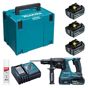 makita DHR243RTJ Akku-Kombihammer-Set 18,0 V, mit 3 Akkus