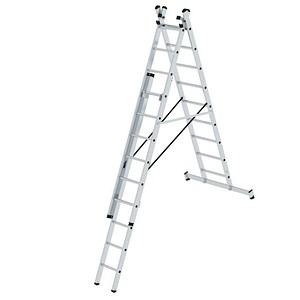 MUNK Multifunktionsleiter 11108 nivello, 3x 9 Stufen, silber, Aluminium 4031405111080 MUNK