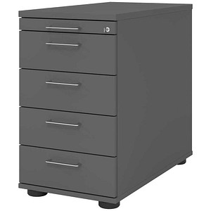 HAMMERBACHER Popular Standcontainer grafit 5 Auszüge Stahl-Bügelgriff silber 42,8 x 80,0 x 72,0 – 76,0 cm