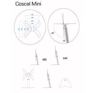 4051814368073 - TV Standfuß 26-55 Zoll VESA max 400x400 bis 30 kg Fernseh Ständer höhenverstellbar 48-64 cm TV Bodenständer Maße ca H 48 x B 55 x T 39 cm Fernsehstand Coscal