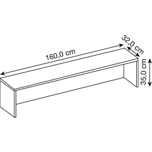 4032062025727 - Thekenaufsatz für Schreibtisch 1600 mm breit Nussbaum kaiserkraft