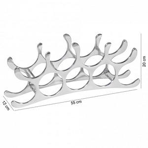4250950225992 - WOHNLING Design Weinregal aus Aluminium Flaschenregal Weinständer Metall Weinregal Silber