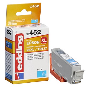 4043023356415 - Druckerpatrone 18-452 kompatibel zu Epson T2632 cyan 4043023356415 Edding