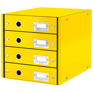 LEITZ Schubladenbox Click & Store  gelb 60490016, DIN A4 mit 4 Schubladen
