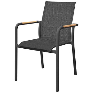 BEST Gartenstuhl mit Armlehnen Paros anthrazit, Metall, 1 St.