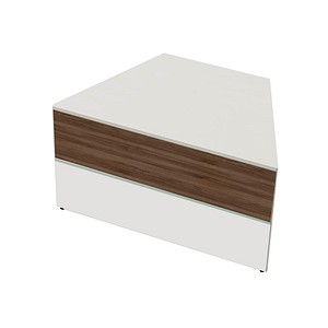 Kerkmann Anbautheke gerade, weiß, nussbaum 135,0 x 82,0 x 75,0 cm