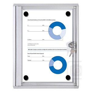 8595578361049 - Schaukasten XS 1 x A4 Metallrückwand weiß grau magnetisch 8595578361049 Showdown Displays