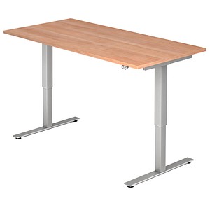 XMST16 höhenverstellbarer Schreibtisch nussbaum rechteckig