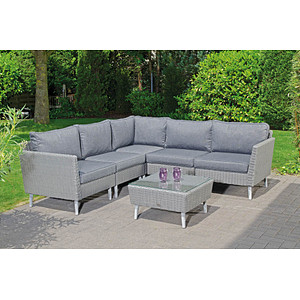 4028041973929 - Lounge-Gruppe Lancaster Aluminiumgestell   Kunststoffrundgeflecht rustic-vintage