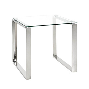 HAKU Möbel Beistelltisch Glas silber 55,0 x 55,0 x 55,0 cm - Bürobedarf  Thüringen