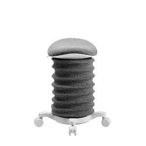 4014296902746 - Hocker SITNESS 4D ergonomisch aktives Sitzen gepolsterter Sattelsitz höhenverstellbar um 360° drehbar Tragegriff Rollen papyrusweiß schwarz