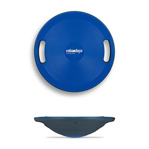 4052025917586 - Balance Board rutschfeste Oberfläche seitliche Griffe Wackelbrett Gleichgewichtstraining ø 40 cm blau - Relaxdays
