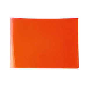 HERMA Heftumschlag PLUS quer transparent rot Kunststoff DIN A5 quer